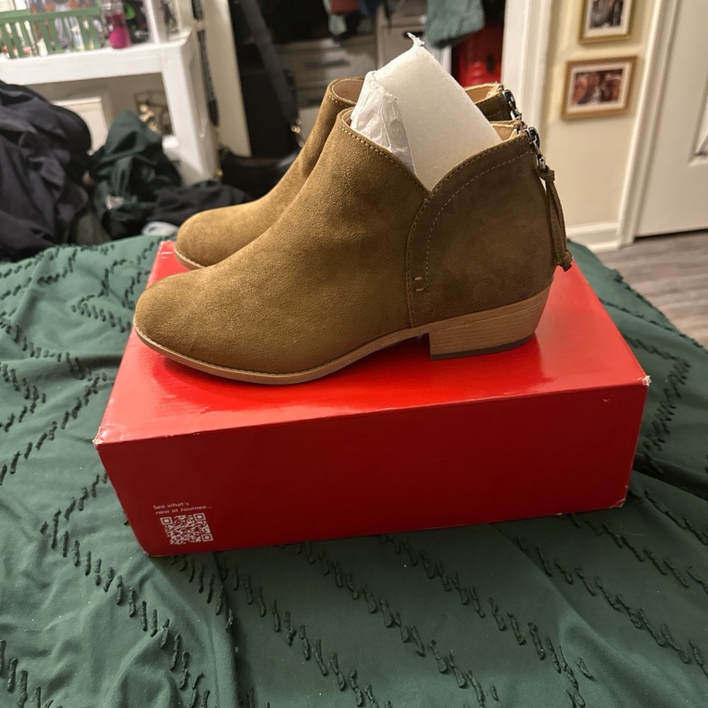 Journee Collection Brown Ankle Booties